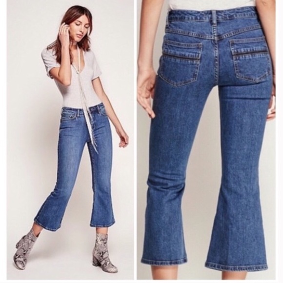 Free People Denim - Free People Chloe Crop Kick Flare Jeans 25